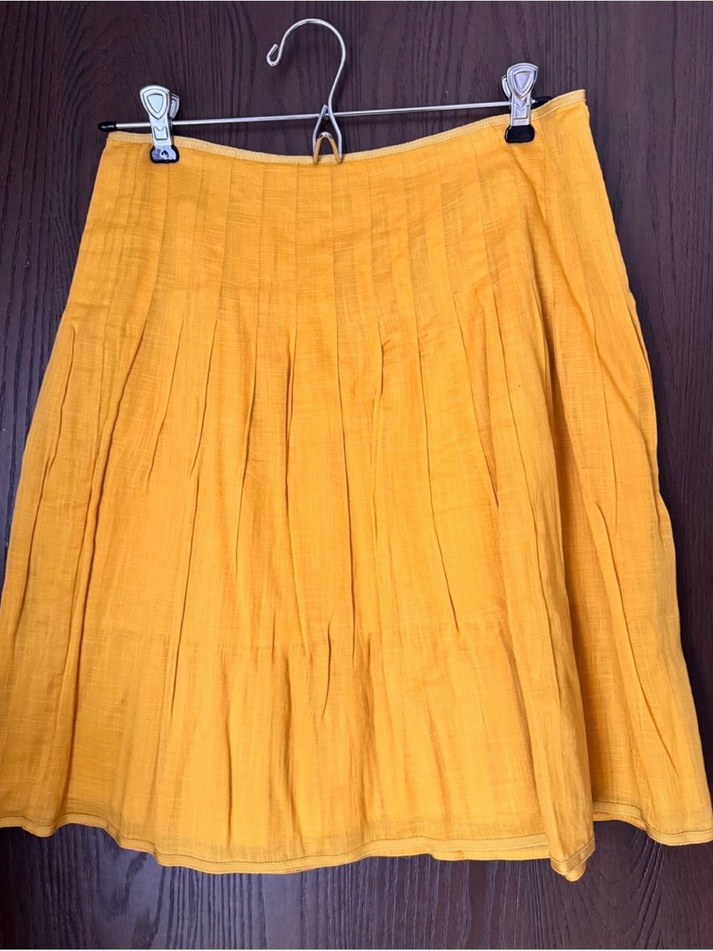 J. Crew Yellow A-Line Pleated Skirt